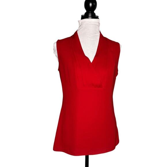 Banana Republic Sleeveless Crepe Blouse Red Size 6 - Picture 1 of 9